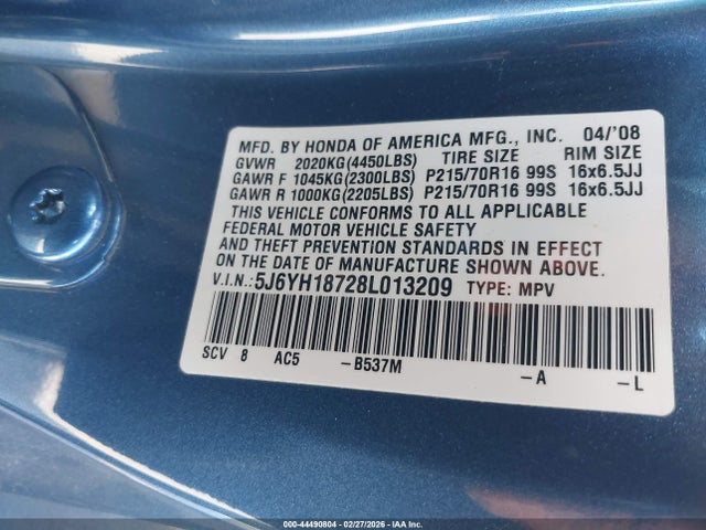 2008 HONDA ELEMENT 5J6YH18728L013209 Photo 8