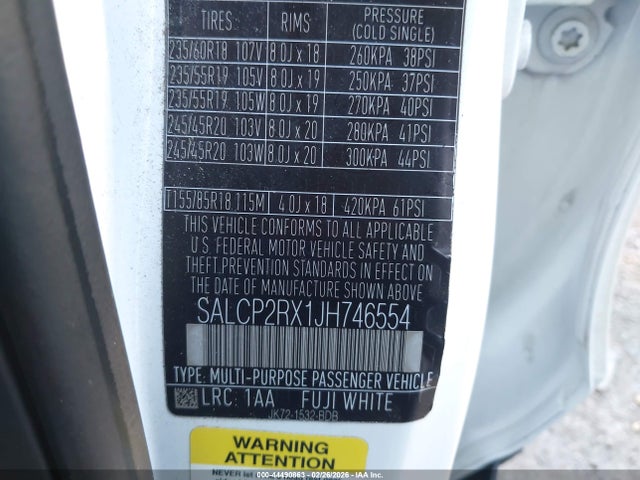 SALCP2RX1JH746554 Land Rover Discovery Sport Se