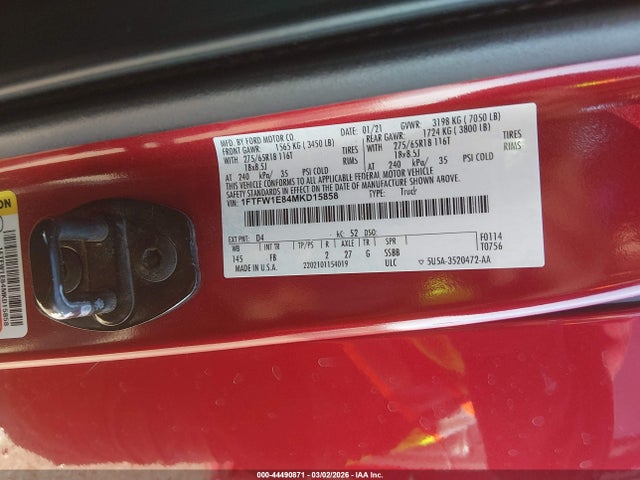 Ford F-150 Xlt 2021 1FTFW1E84MKD15858 Image 9