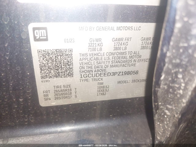 1GCUDEED3PZ198058 Chevrolet Silverado 1500 4wd Short Bed Rst