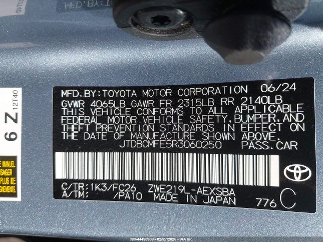 Toyota Corolla Hybrid Se 2024 JTDBCMFE5R3060250 Image 9