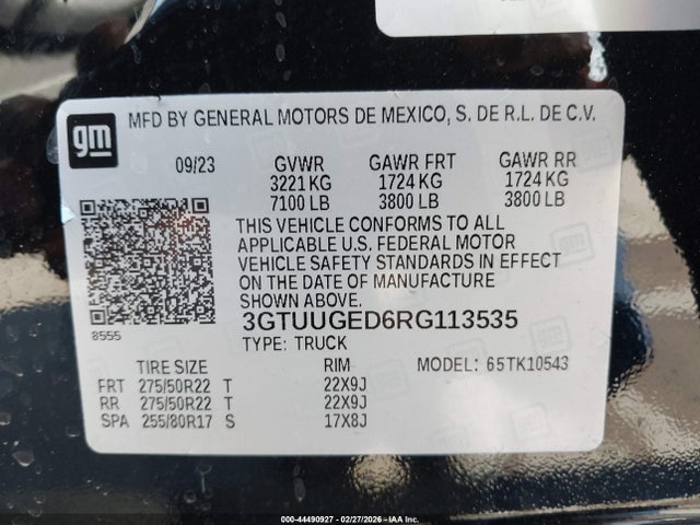 Aukcja sprzedaży 2024 Gmc Sierra 1500 4wd  Short Box Denali, vin: 3GTUUGED6RG113535, numer aukcji: 44490927