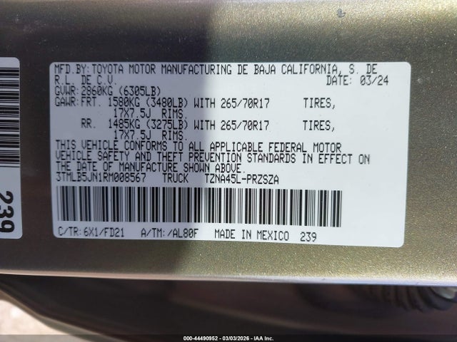 Toyota Tacoma Trd Off Road 2024 3TMLB5JN1RM008567 Image 9