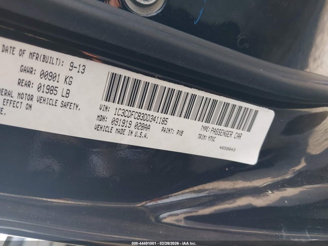 2013 Dodge Dart Gt მანქანა იყიდება აუქციონზე, vin: 1C3CDFCB3DD341185, აუქციონის ნომერი: 44491001