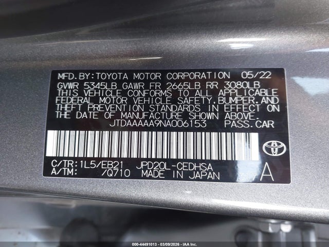 2022 TOYOTA MIRAI JTDAAAAA9NA006153 Photo 8