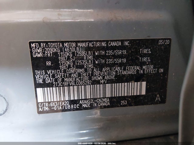 Toyota Rav4 Xle Premium 2020 2T3C1RFV6LC065292 Image 9