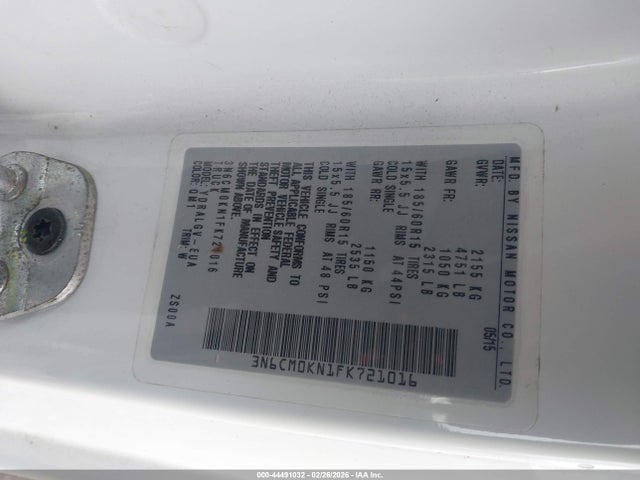 Nissan NV200 SV 2015 3N6CM0KN1FK721016 Image 9