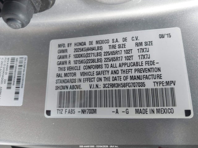 Honda CR-V EX 2015 3CZRM3H58FG707035 Image 9