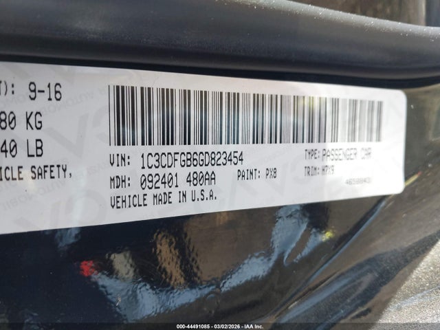 1C3CDFGB6GD823454 Dodge Dart Gt Sport
