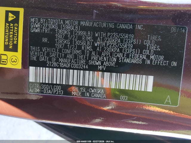 2015 Lexus Rx 450h მანქანა იყიდება აუქციონზე, vin: 2T2BC1BA0FC003244, აუქციონის ნომერი: 44491109