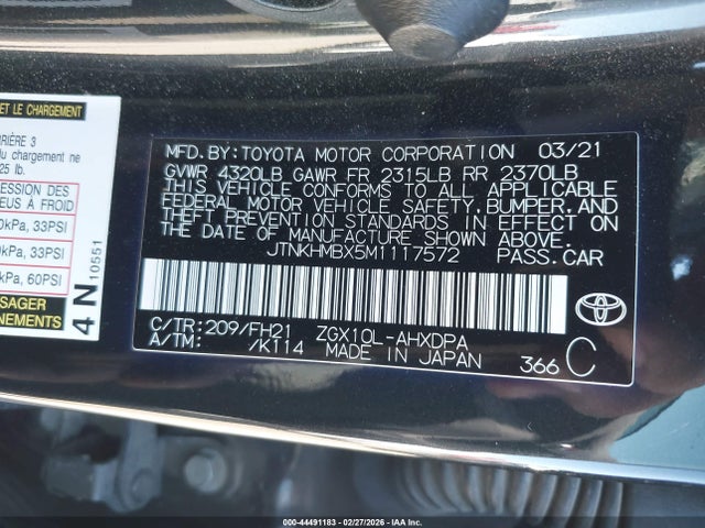 Продаж на аукціоні авто 2021 Toyota C-hr Le, vin: JTNKHMBX5M1117572, номер лоту: 44491183