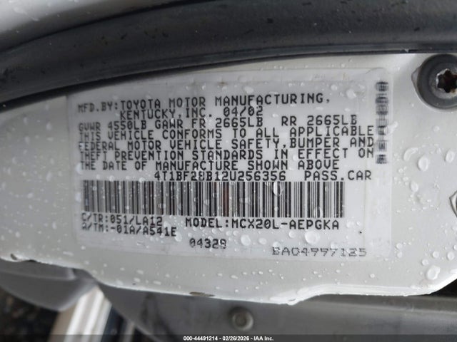 Продажа на аукционе авто 2002 Toyota Avalon Xls, vin: 4T1BF28B12U256356, номер лота: 44491214