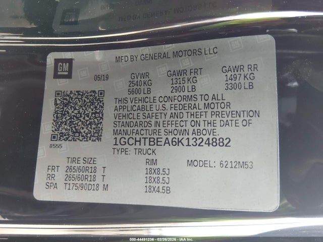 Chevrolet Colorado Wt 2019 1GCHTBEA6K1324882 Image 9