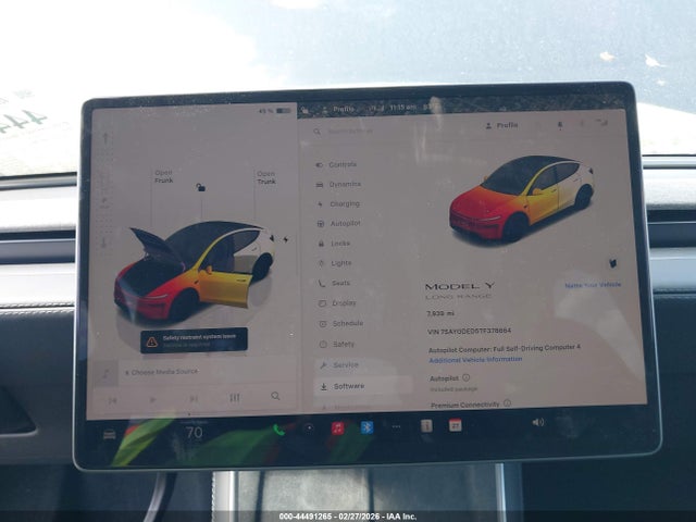 44491265 :رقم المزاد ، 7SAYGDED5TF378664 vin ، 2026 Tesla Model Y مزاد بيع