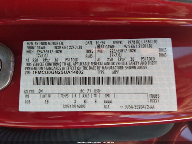 Ford Escape Active 2025 1FMCU0GN2SUA14802 Image 9