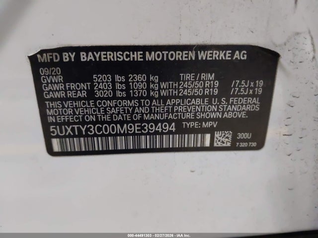 2021 BMW X3 5UXTY3C00M9E39494 Photo 8