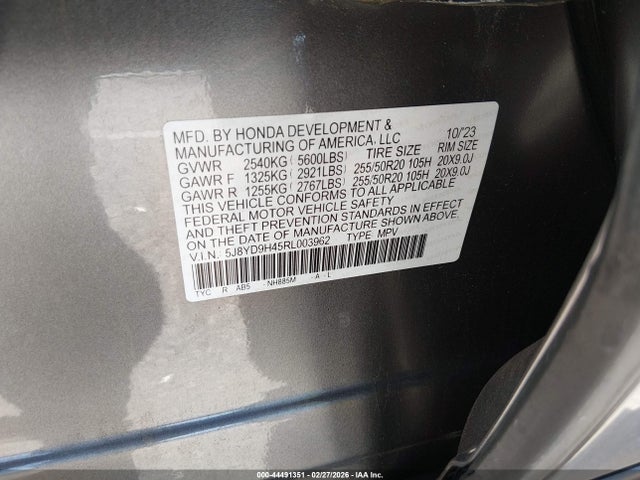 5J8YD9H45RL003962 Acura Mdx Technology Package