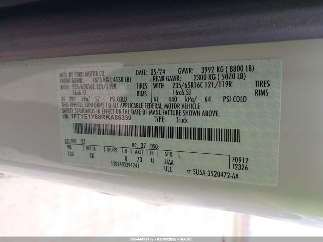 1FTYE1Y88RKA86339 Ford Transit-150