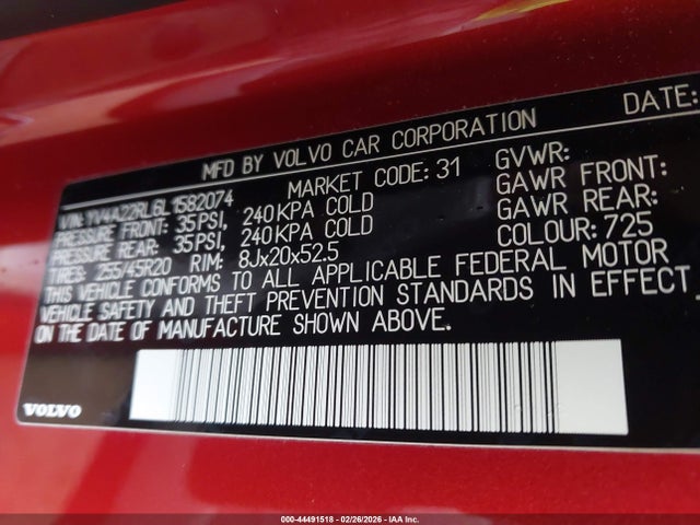 2020 VOLVO XC60 YV4A22RL6L1582074 Photo 8