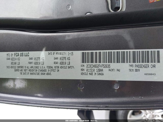Продажа на аукционе авто 2015 Dodge Charger Se, vin: 2C3CDXBG2FH752635, номер лота: 44491563