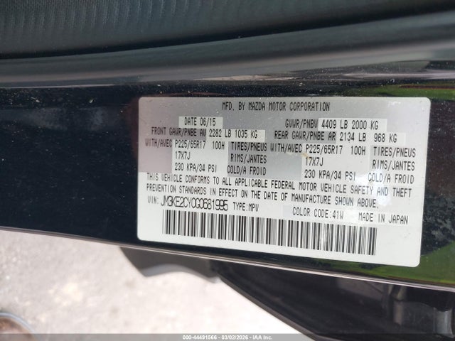 Aukcja sprzedaży 2016 Mazda Cx-5 Touring, vin: JM3KE2CY0G0681995, numer aukcji: 44491566