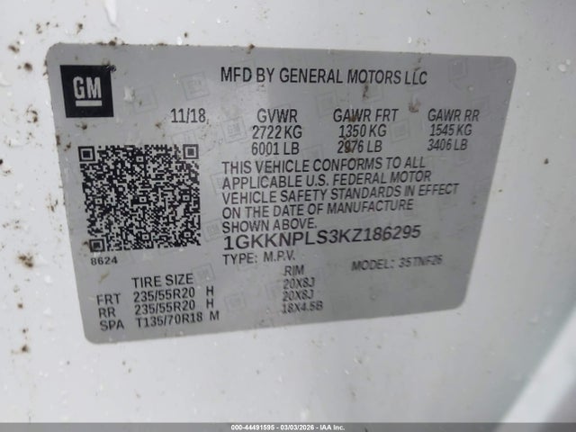 Aukcja sprzedaży 2019 Gmc Acadia Denali, vin: 1GKKNPLS3KZ186295, numer aukcji: 44491595