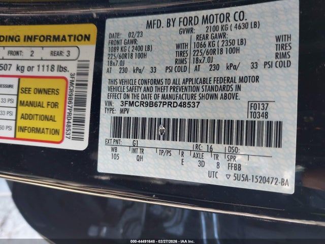 Ford Bronco Sport Big Bend 2023 3FMCR9B67PRD48537 Image 9
