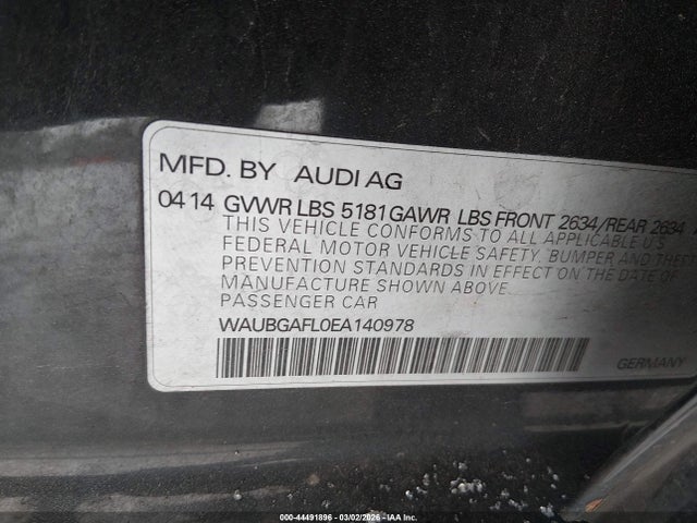 2014 AUDI S4 WAUBGAFL0EA140978 Photo 8