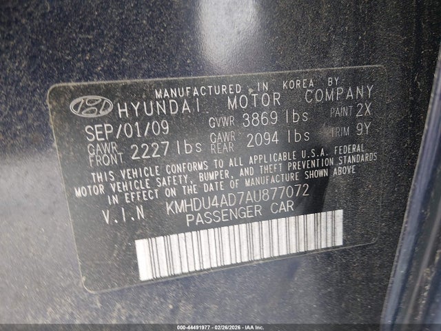2010 HYUNDAI ELANTRA KMHDU4AD7AU877072 Photo 8