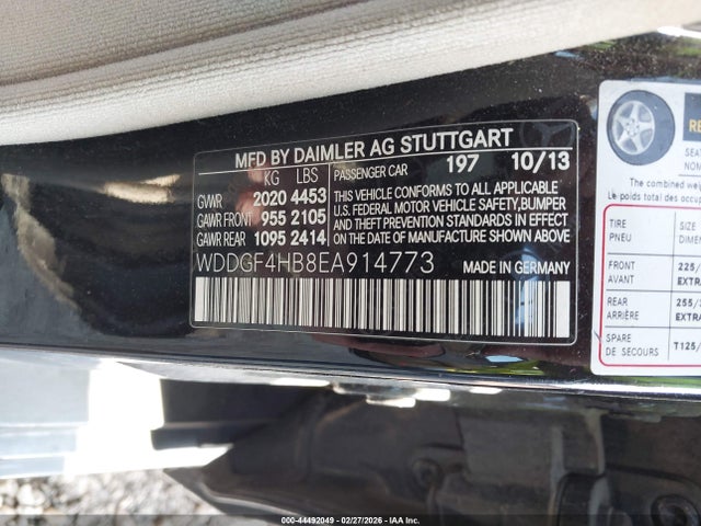 Aukcja sprzedaży 2014 Mercedes-benz C 250 Sport, vin: WDDGF4HB8EA914773, numer aukcji: 44492049