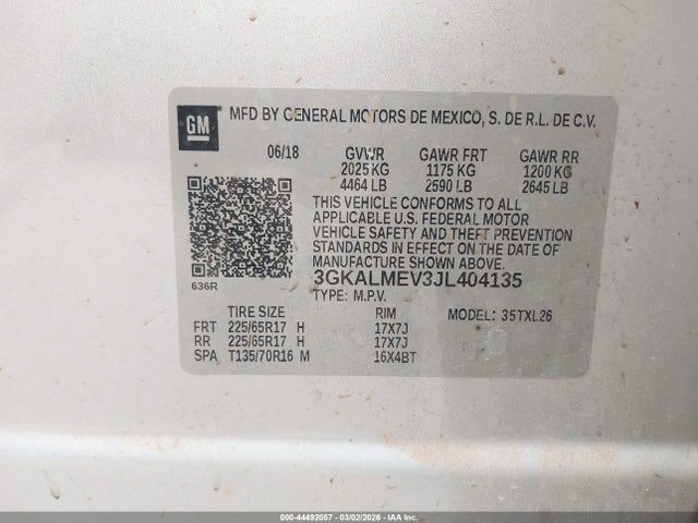 Продажа на аукционе авто 2018 Gmc Terrain Sle, vin: 3GKALMEV3JL404135, номер лота: 44492057