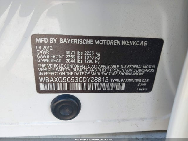 2012 BMW 528I WBAXG5C53CDY28813 Photo 8
