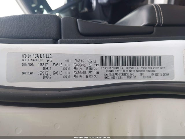 2015 JEEP GRAND CHEROKEE 1C4RJFBG4FC819876 Photo 8