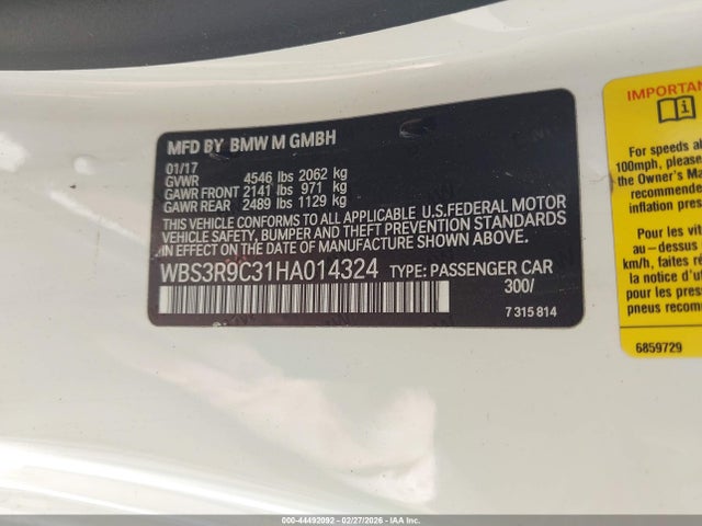 WBS3R9C31HA014324 BMW M4