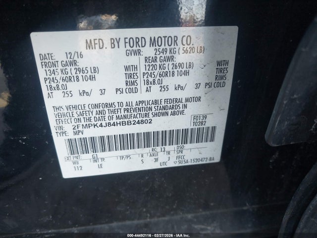 Ford EDGE SEL 2017 2FMPK4J84HBB24802 Image 9