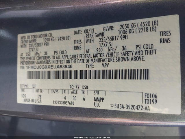 1FMCU0GXXEUA63946 Ford ESCAPE SE