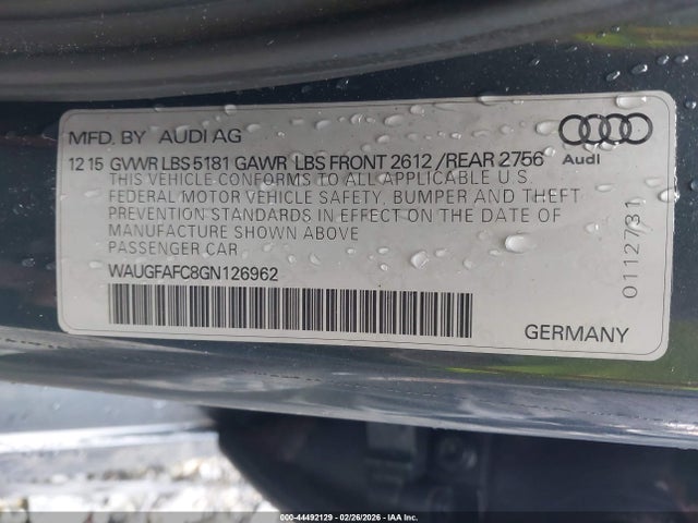 2016 AUDI A6 WAUGFAFC8GN126962 Photo 8