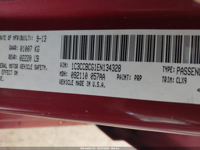 Aukcja sprzedaży 2014 Chrysler 200 Limited, vin: 1C3CCBCG1EN134328, numer aukcji: 44492133