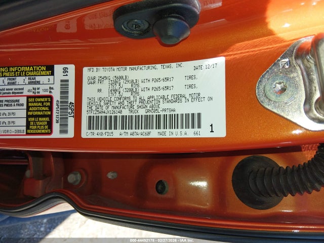 5TFCZ5AN4JX126140 Toyota Tacoma Trd Sport