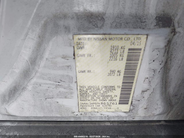 1N4AL3AP6FN865761 Nissan Altima 2.5 S