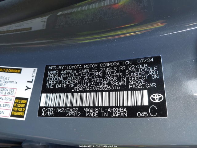 2024 TOYOTA PRIUS PRIME JTDACACU7R3026316 Photo 8