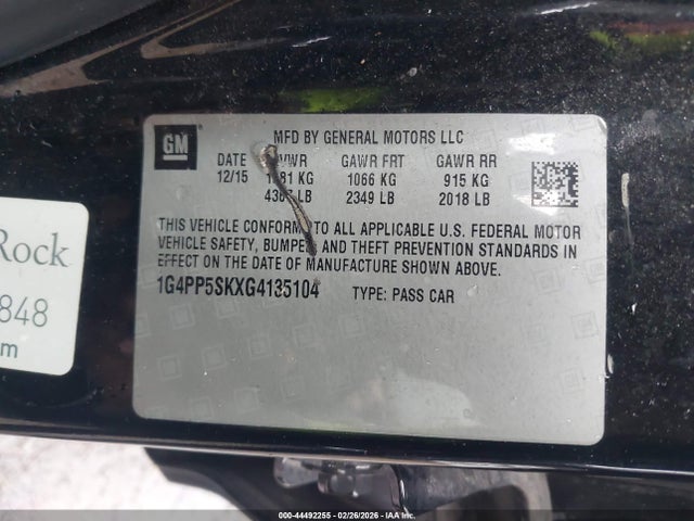 1G4PP5SKXG4135104 Buick Verano