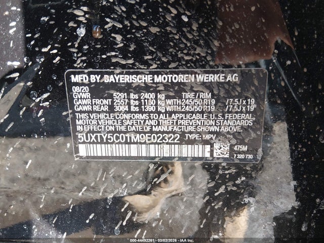 5UXTY5C01M9E02322 BMW X3 Xdrive30i