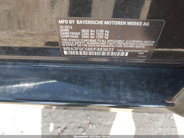 Продаж на аукціоні авто 2013 Bmw Activehybrid 3, vin: WBA3F9C58DF483633, номер лоту: 44492289