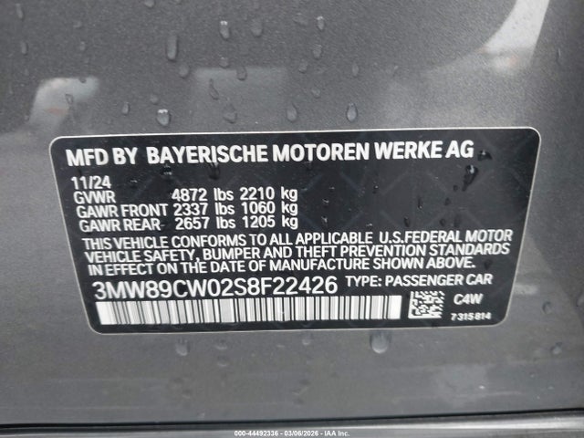 Продажа на аукционе авто 2025 Bmw 330i Xdrive, vin: 3MW89CW02S8F22426, номер лота: 44492336