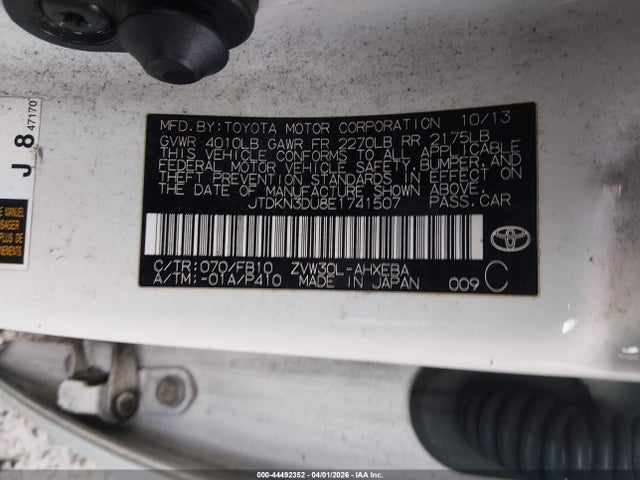 JTDKN3DU8E1741507 Toyota Prius Two