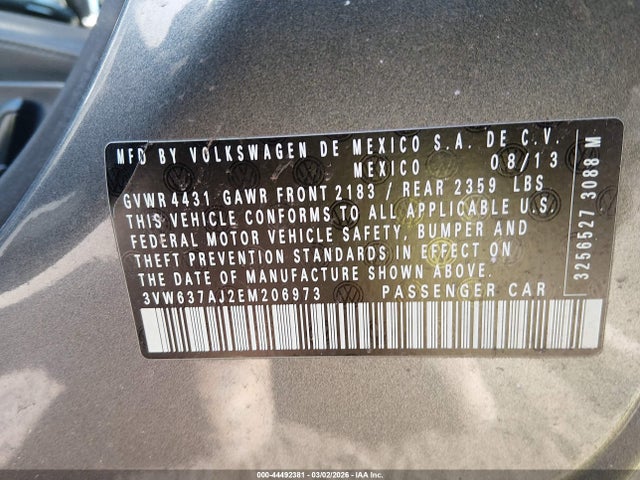 3VW637AJ2EM206973 Volkswagen Jetta Hybrid Sel Premium