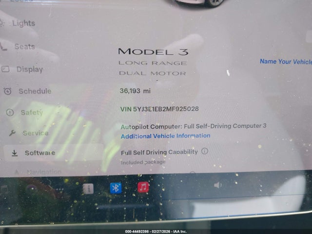 Продаж на аукціоні авто 2021 Tesla Model 3 Long Range Dual Motor All-wheel Drive, vin: 5YJ3E1EB2MF925028, номер лоту: 44492398