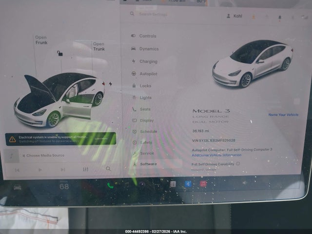 Продаж на аукціоні авто 2021 Tesla Model 3 Long Range Dual Motor All-wheel Drive, vin: 5YJ3E1EB2MF925028, номер лоту: 44492398