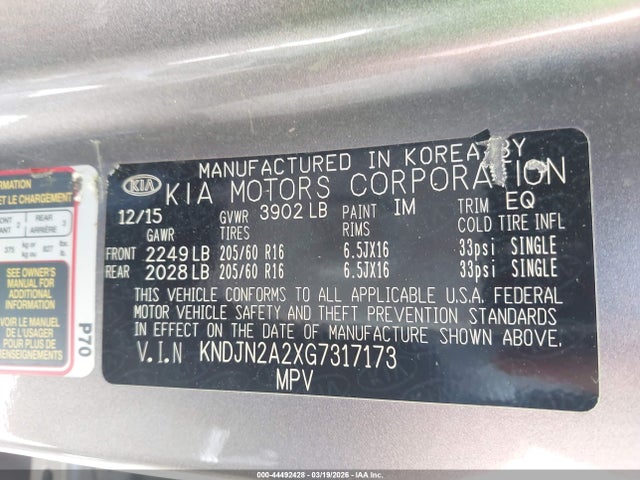 KNDJN2A2XG7317173 KIA Soul